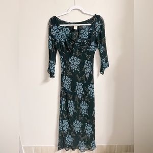 VINTAGE Free People Floral Midi Dress